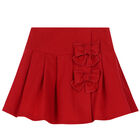 Girls White & Red Teddy Bear Print Skirt Set, 1, hi-res