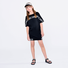 Girls Black Logo Dress, 1, hi-res