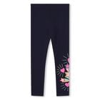 Girls Navy Blue Stars & Hearts Leggings, 2, hi-res