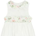 Girls White Ruffled Floral Dress, 1, hi-res