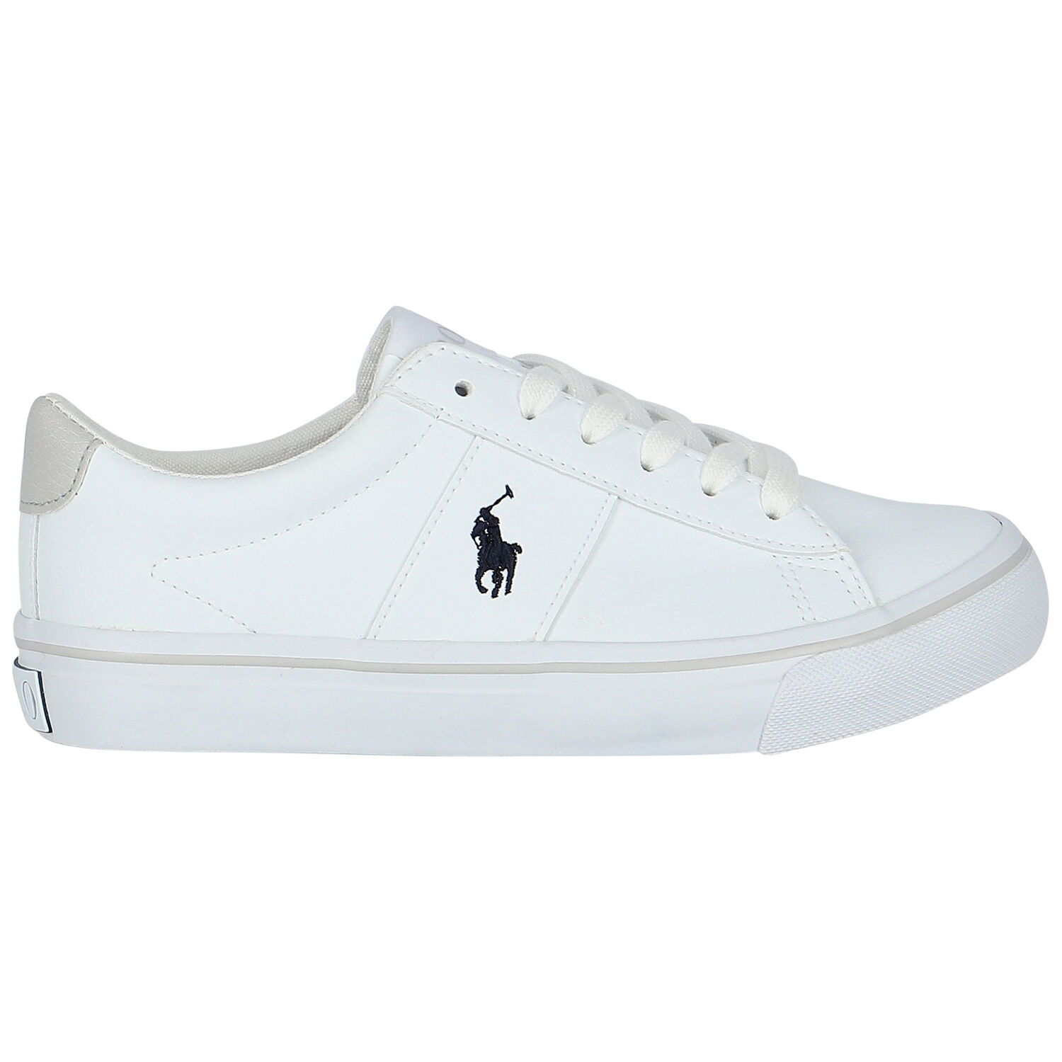 Boys White Logo Trainers, 1, hi-res