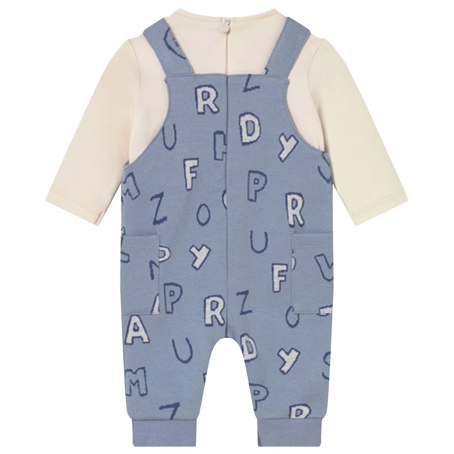 Baby Boys Ivory & Blue Romper, 1, hi-res image number null