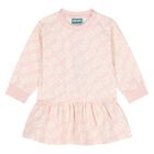 Younger Girls Pink Logo Dress, 1, hi-res