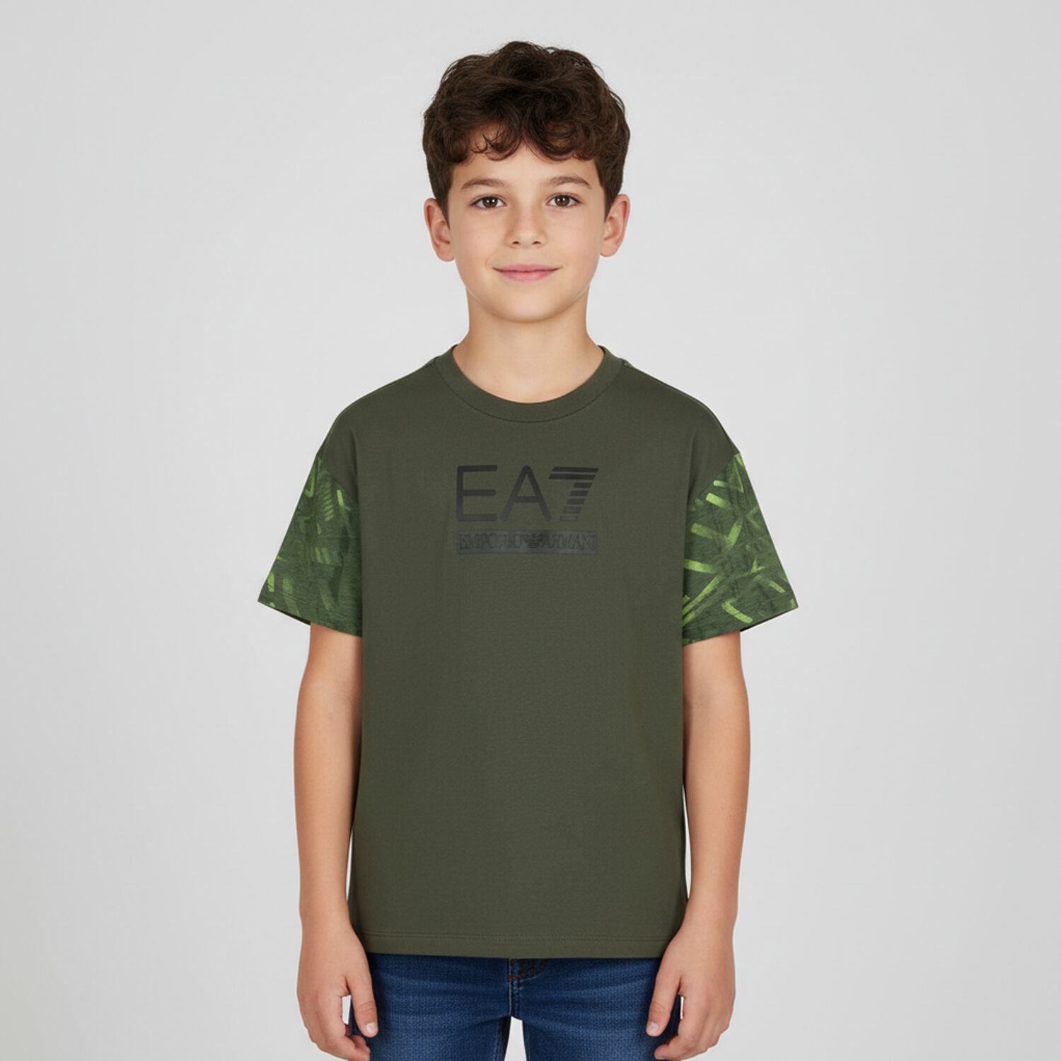 Boys Green Logo T-Shirt, 1, hi-res