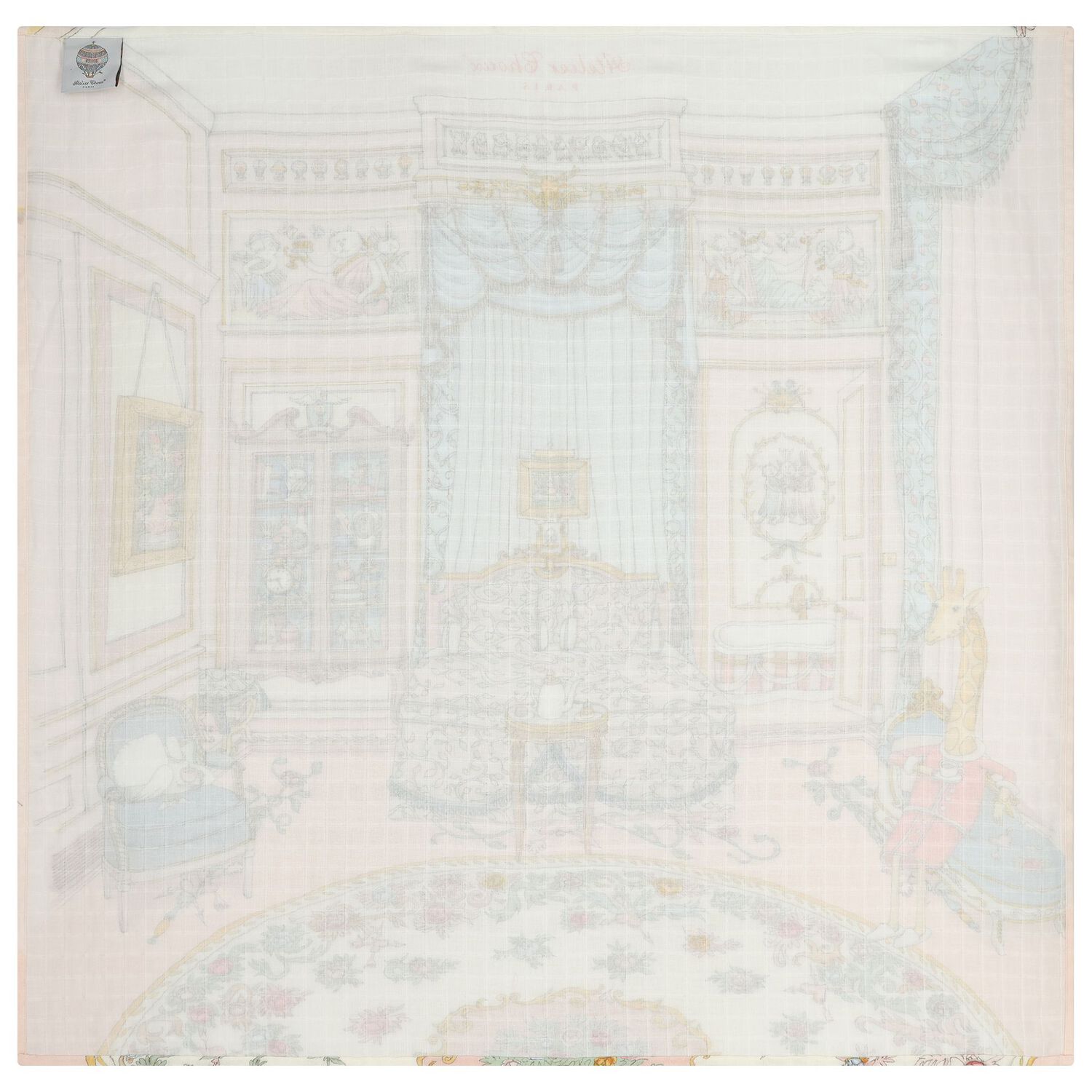 Baby Girls Pink French Bedroom Carr&eacute; Swaddle & Bib Gift Set, 1, hi-res