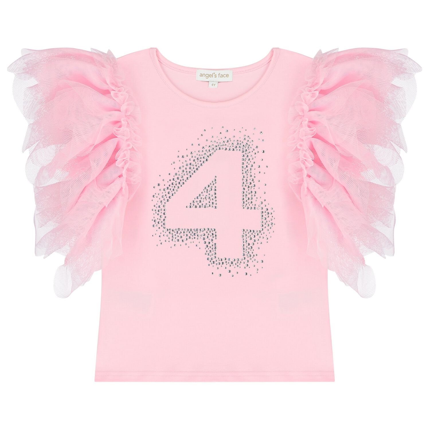 Girls Pink 4th Birthday T-Shirt, 3, hi-res