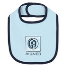 Baby Boys Blue Logo Bib, 1, hi-res