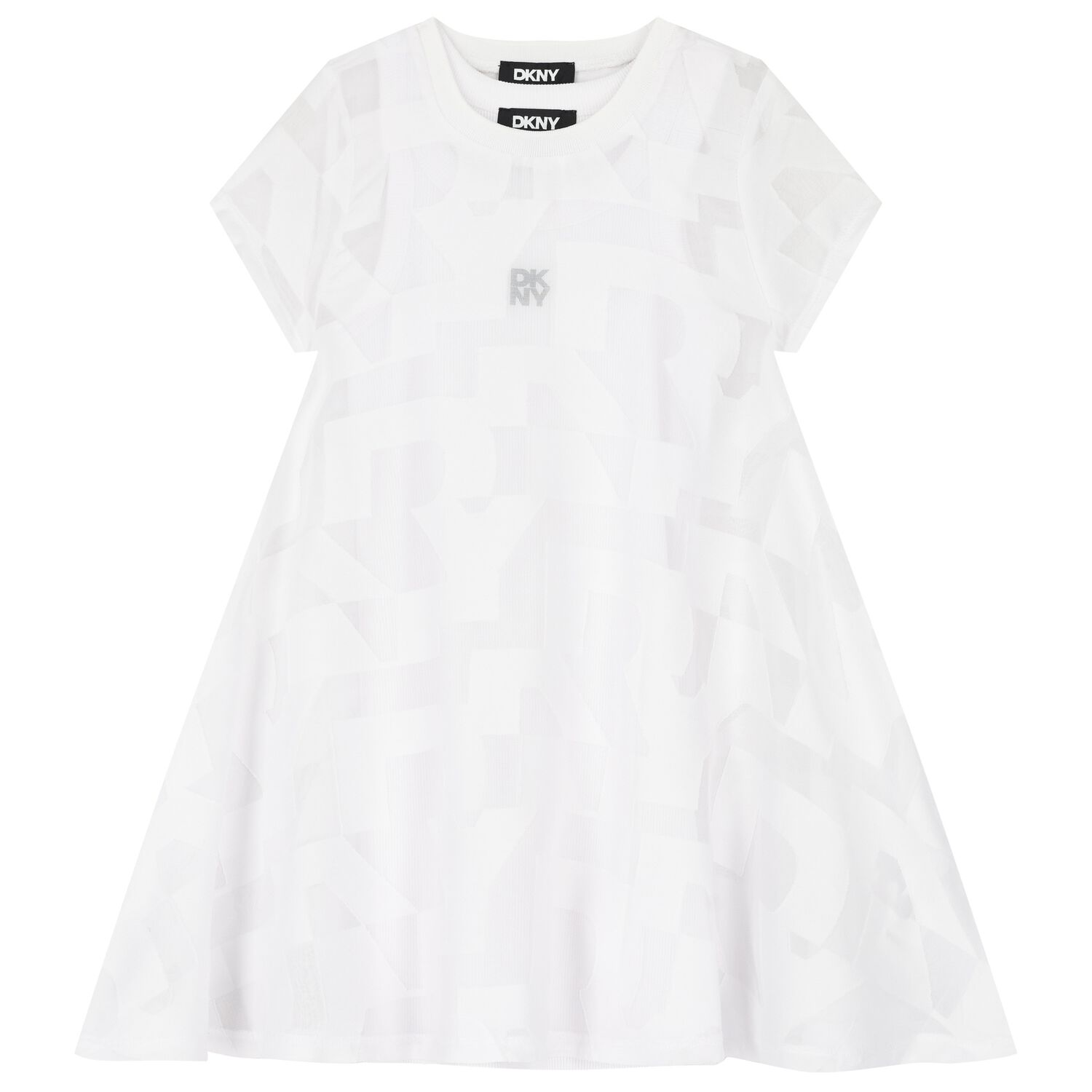 Girls White Logo 2-in-1 Dress, 1, hi-res