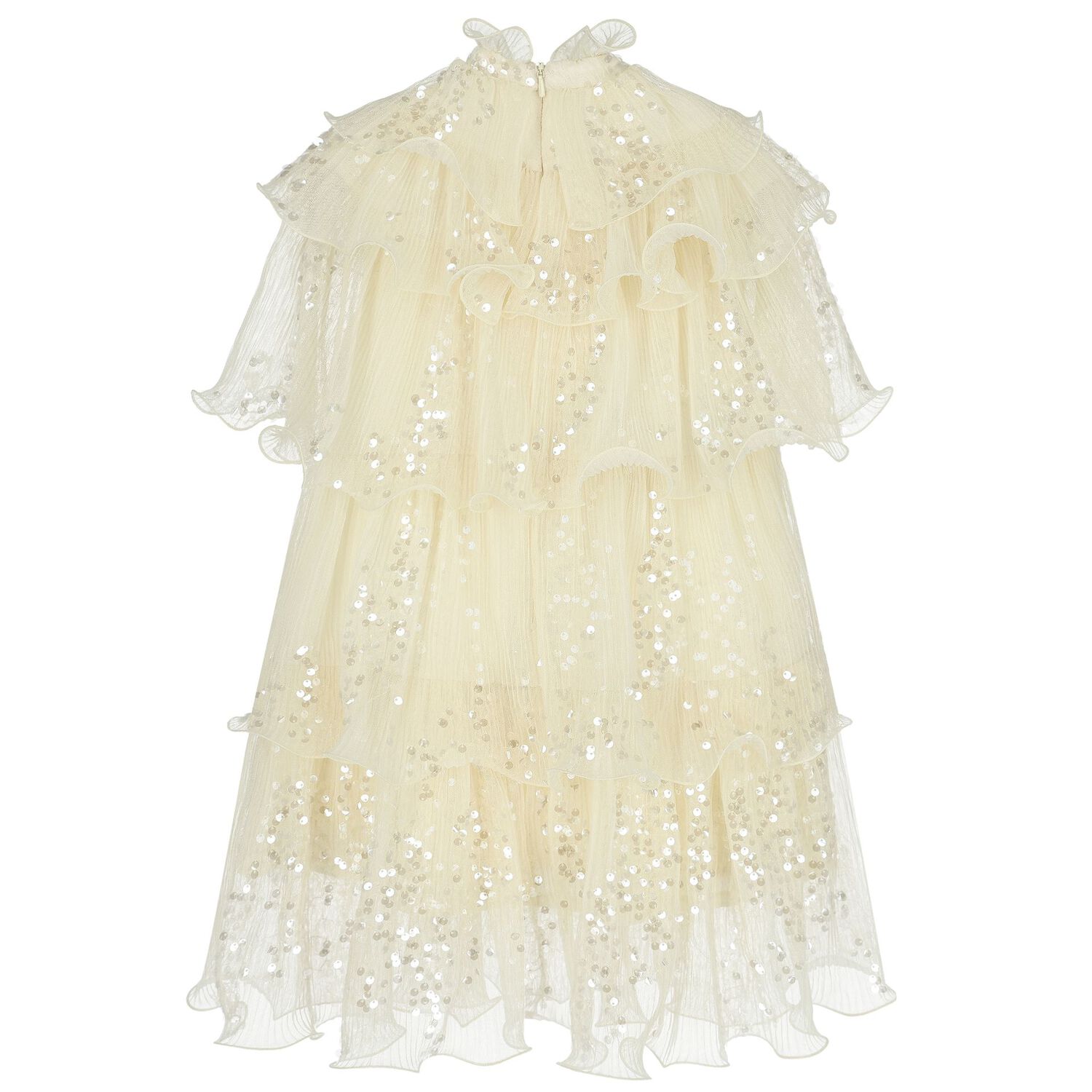 Girls Ivory Sequin Dress, 1, hi-res