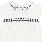 Baby Girls White Smocked Dress, 1, hi-res