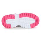 Girls White & Pink Logo Trainers, 1, hi-res