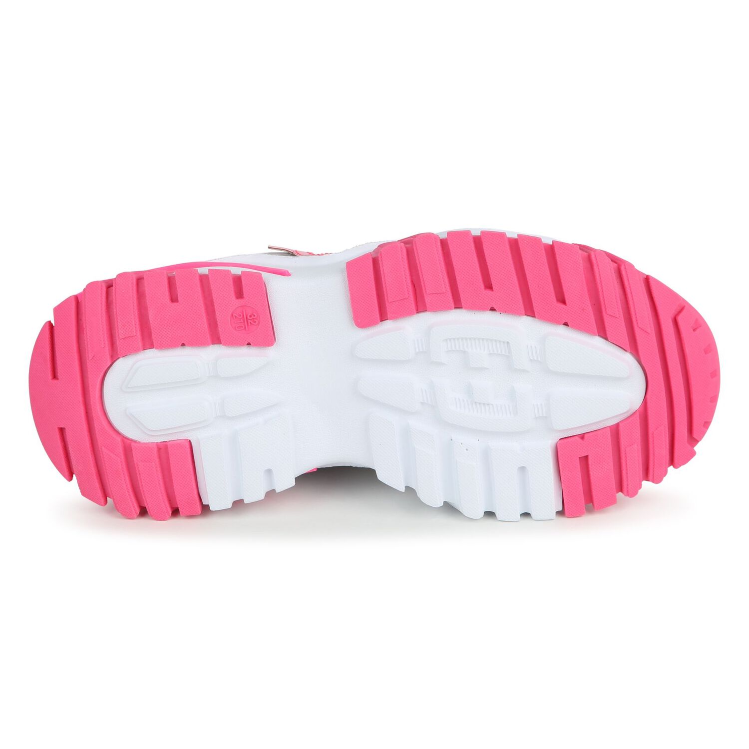 Girls White & Pink Logo Trainers, 1, hi-res