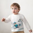 Younger Boys White Tiger Long Sleeve Top, 1, hi-res