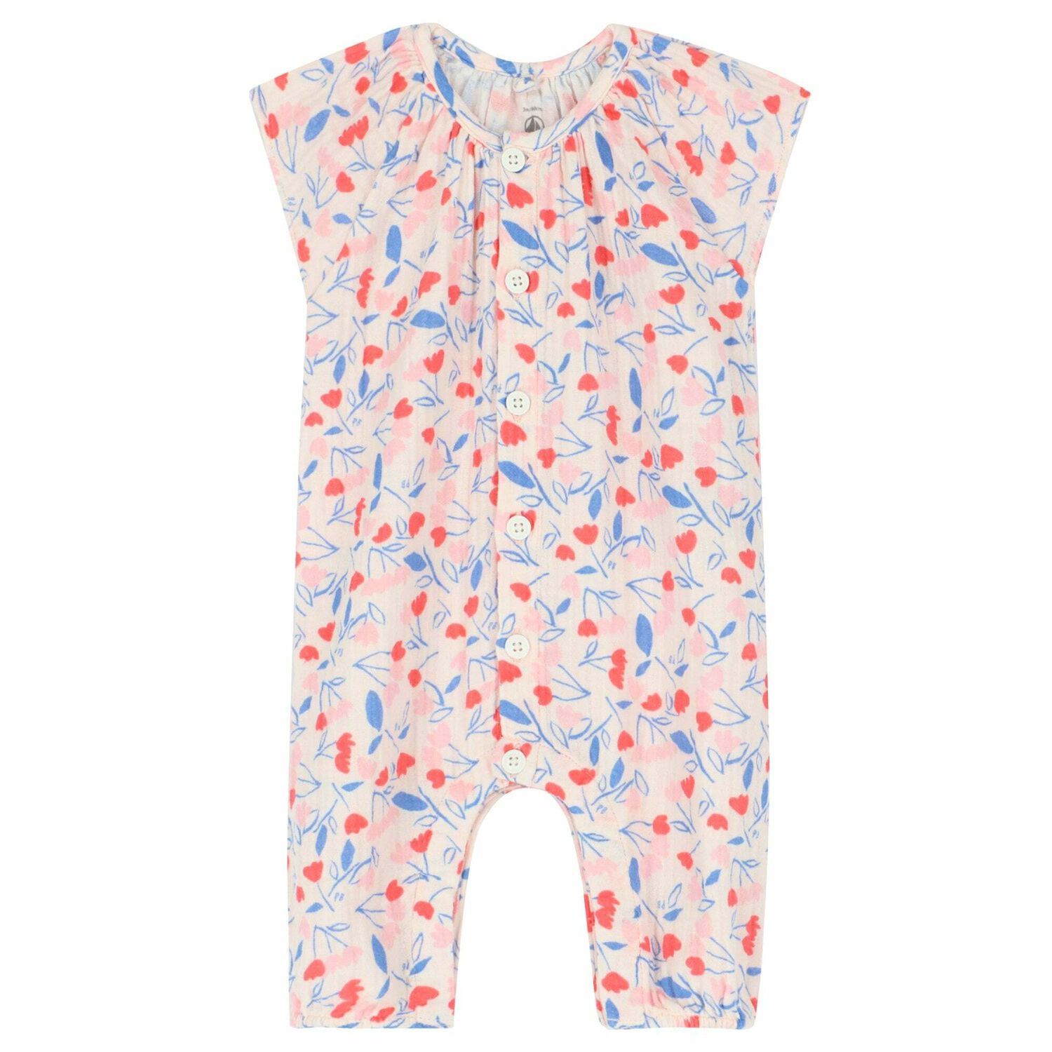 Baby Girls Pink Floral Rompers , 1, hi-res