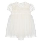 Baby Girls White Glitter Bodysuit Dress Set, 2, hi-res