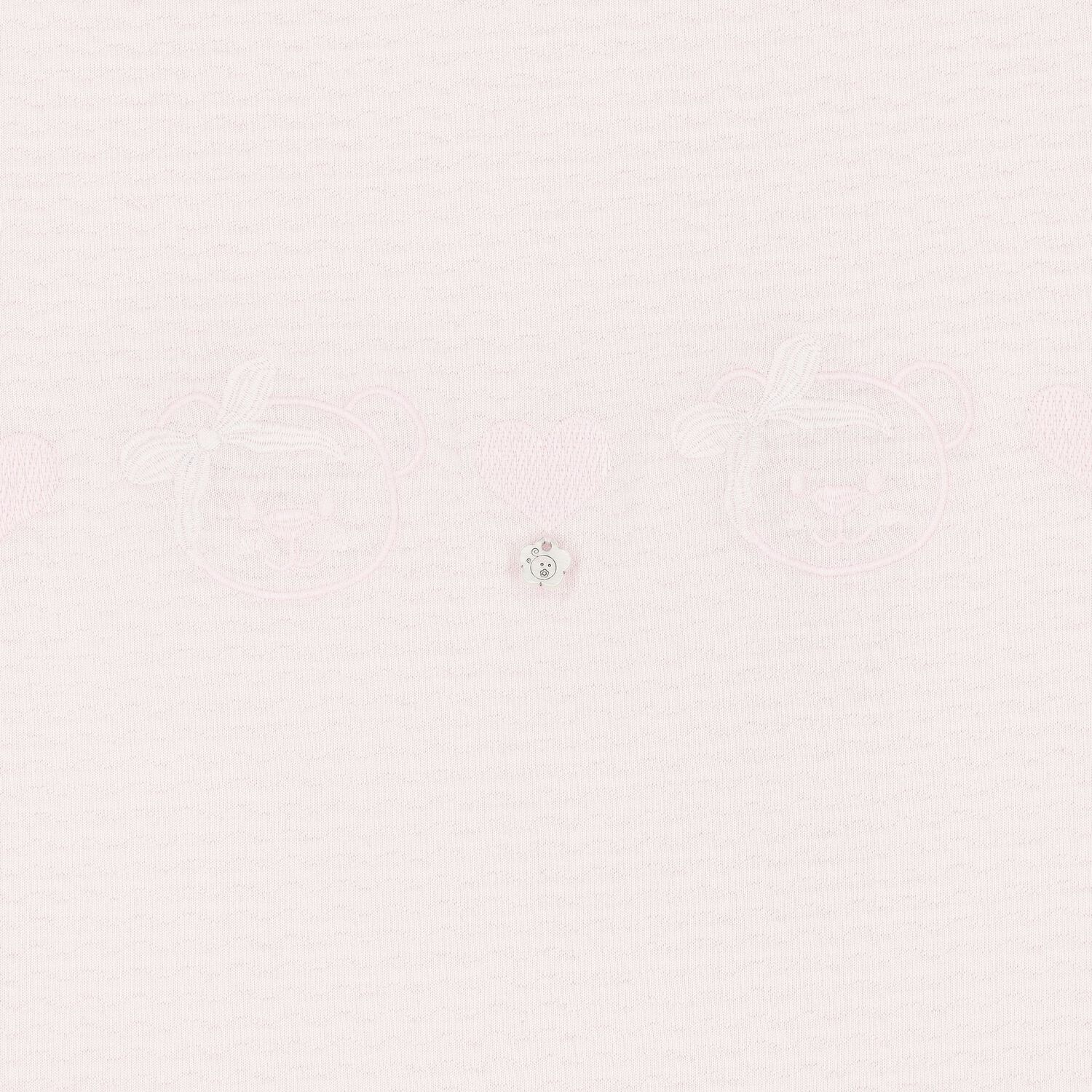 Baby Girls Pink Teddy Bear & Heart Blanket, 1, hi-res