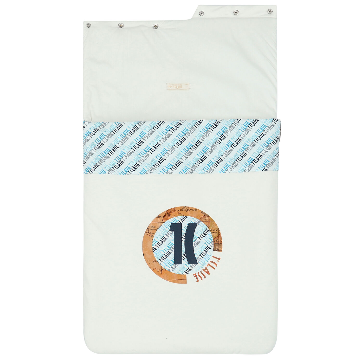 Baby Boys Ivory & Blue Logo Nest, 1, hi-res