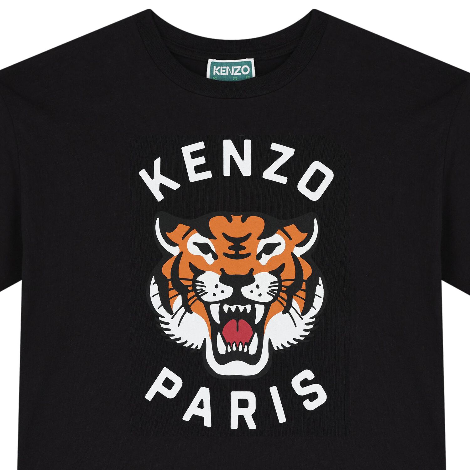 Black Lucky Tiger Logo T-Shirt, 1, hi-res