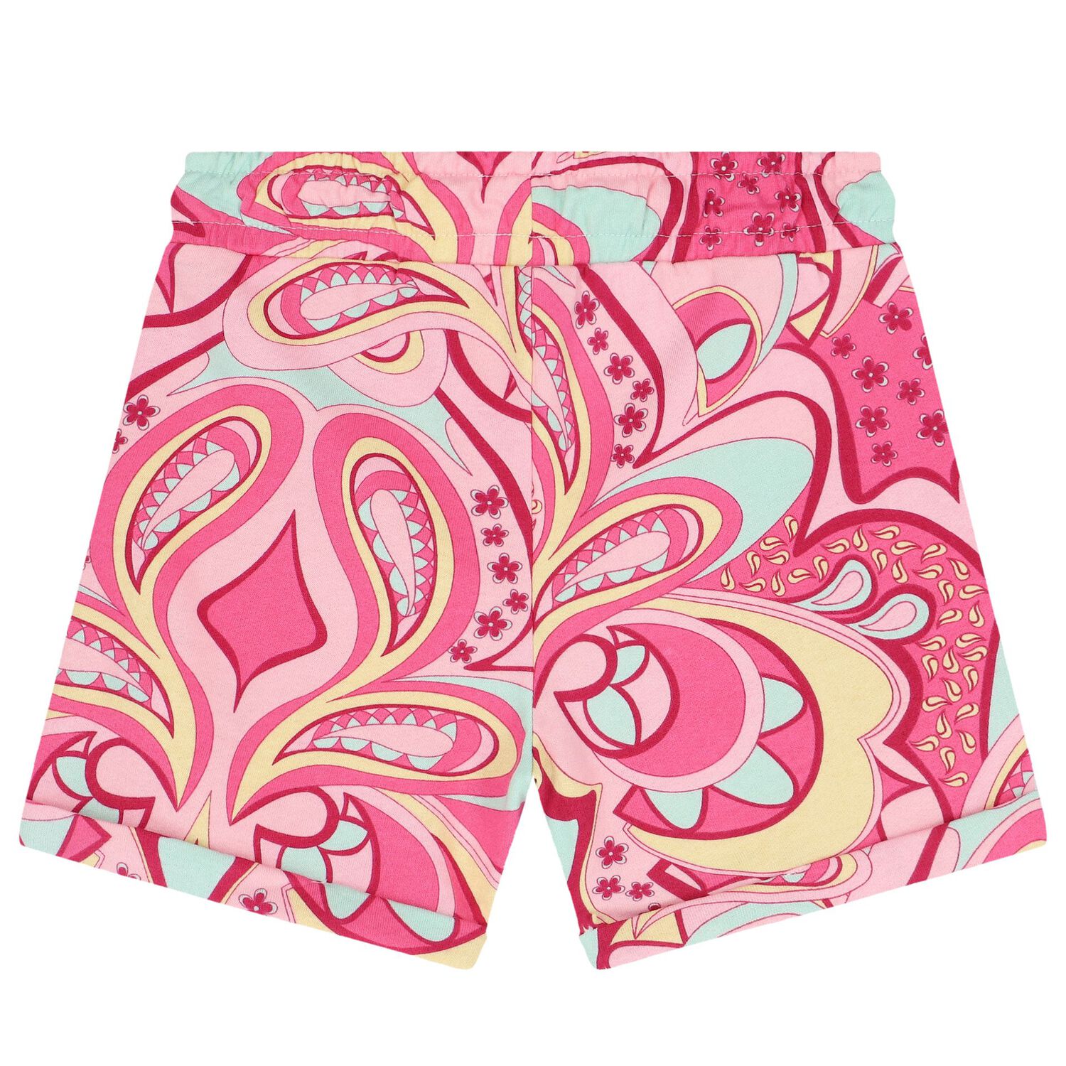 Girls Pink Abstract Print Shorts, 1, hi-res