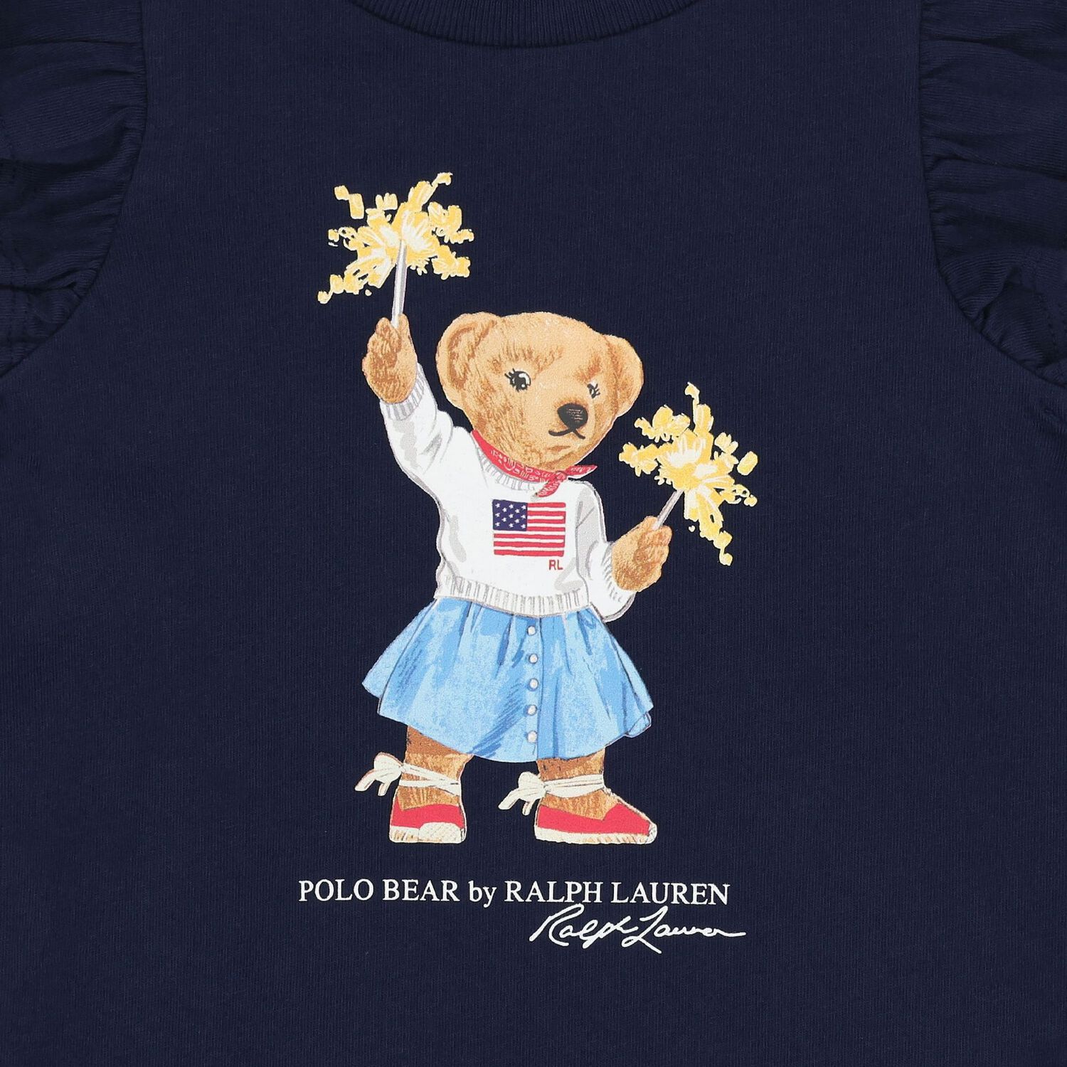 Baby Girls Navy Blue Polo Bear Dress Set, 1, hi-res