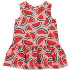 Girls Pink Watermelon Dress, 1, hi-res