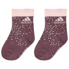 Girls Pink & White Logo Socks ( 3-Pack ), 1, hi-res