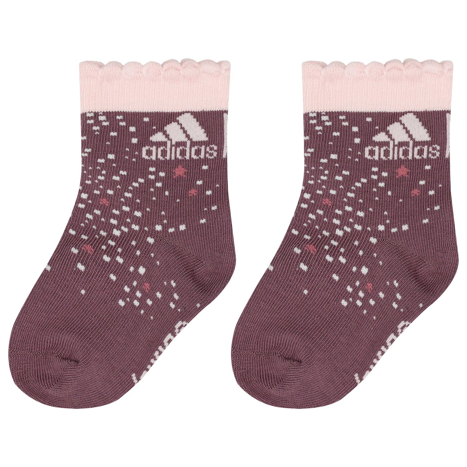 Girls Pink & White Logo Socks ( 3-Pack ), 1, hi-res image number null