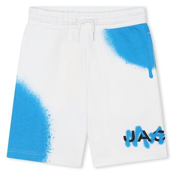 Boys White & Blue Bermuda Shorts