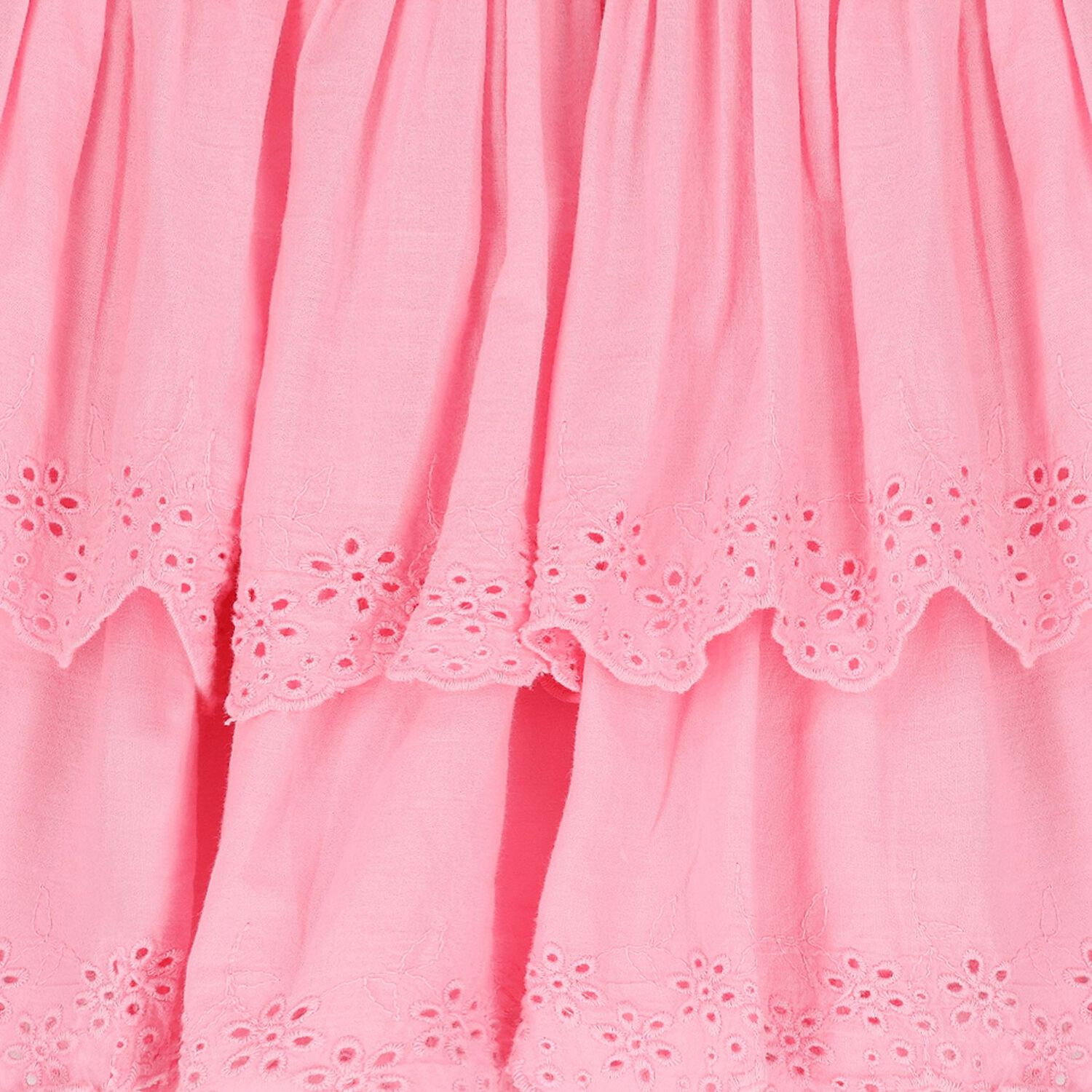 Girls Pink Broderie Anglaise Skirt, 2, hi-res