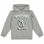 Boys Grey Logo Hooded Top, 1, hi-res