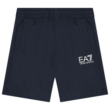 Boys Navy Blue Logo Shorts