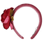Girls Pink Flower Headband, 1, hi-res