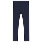 Girls Navy Blue Logo Leggings, 2, hi-res