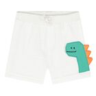 Baby Boys White Dinosaur Shorts, 2, hi-res
