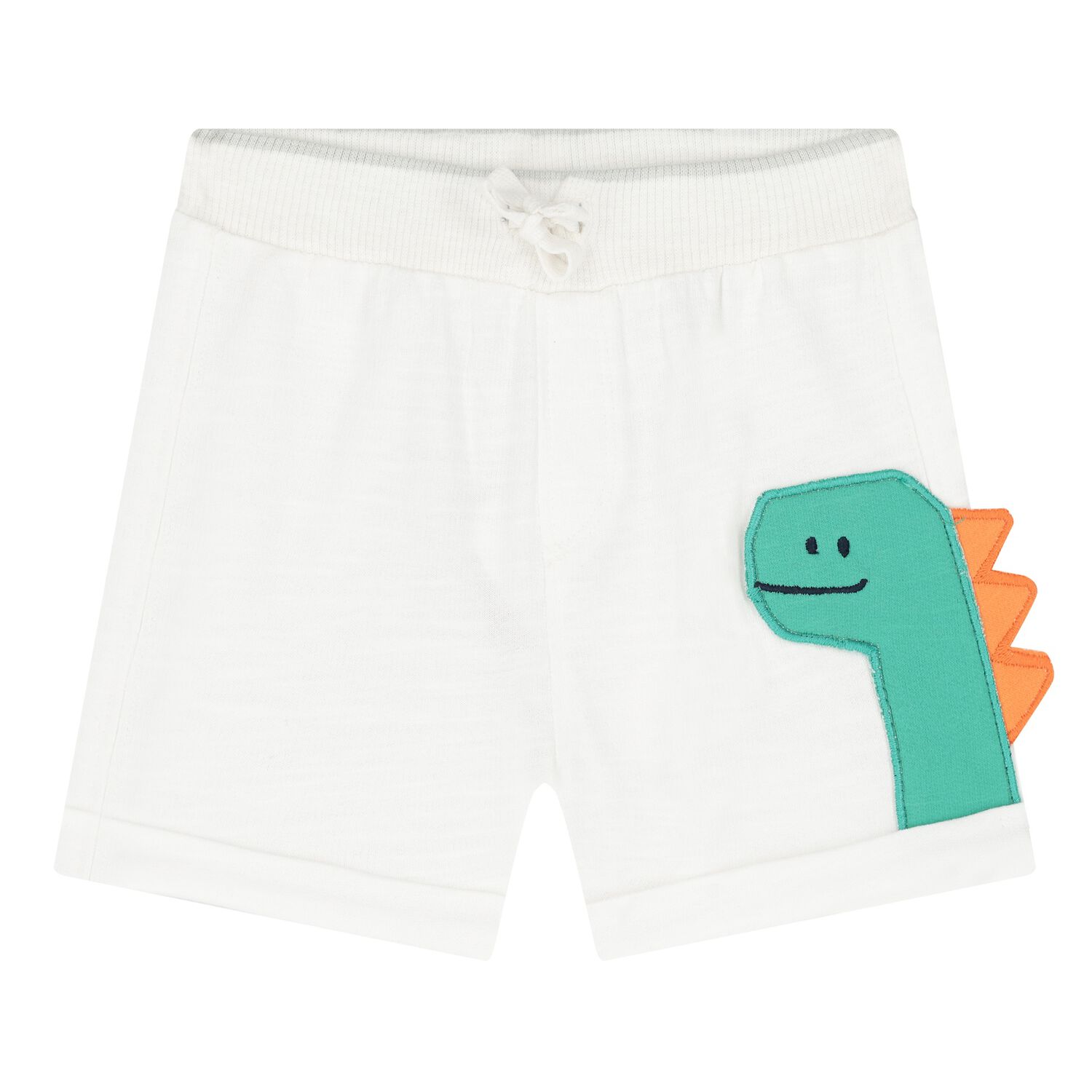 Baby Boys White Dinosaur Shorts, 2, hi-res
