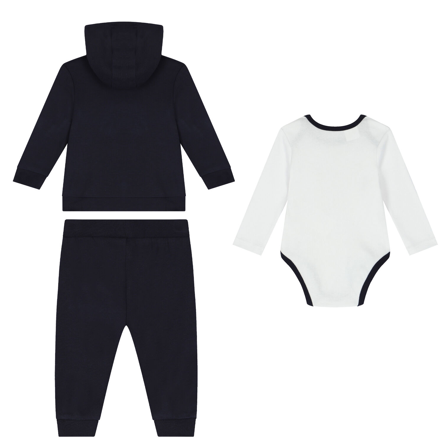 Baby Boys White & Navy Blue Tracksuit (3 Piece), 1, hi-res