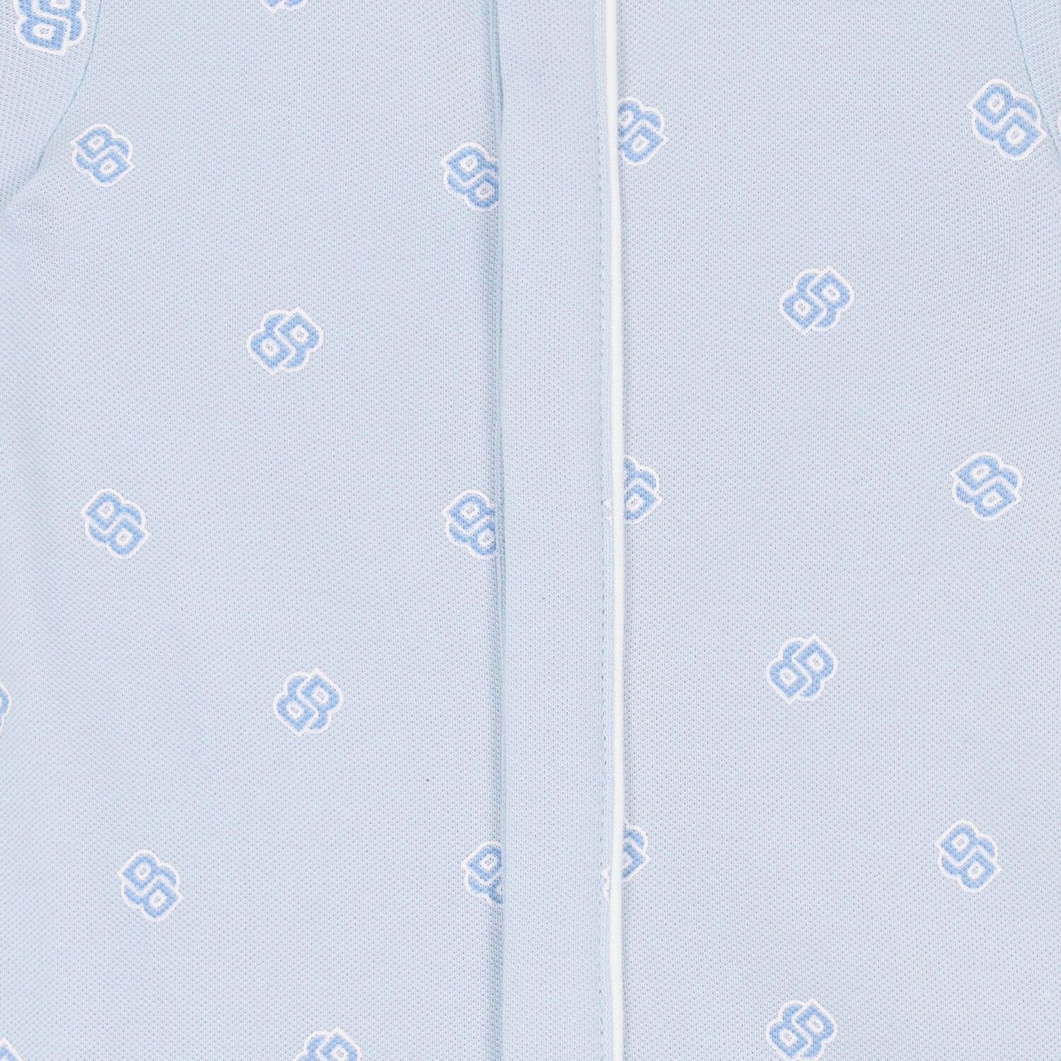 Baby Boys Blue Logo Romper, 1, hi-res