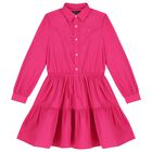 Girls Pink Logo Dress, 1, hi-res