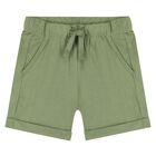 Younger Boys Ivory, Green & Yellow Shorts Set, 3, hi-res
