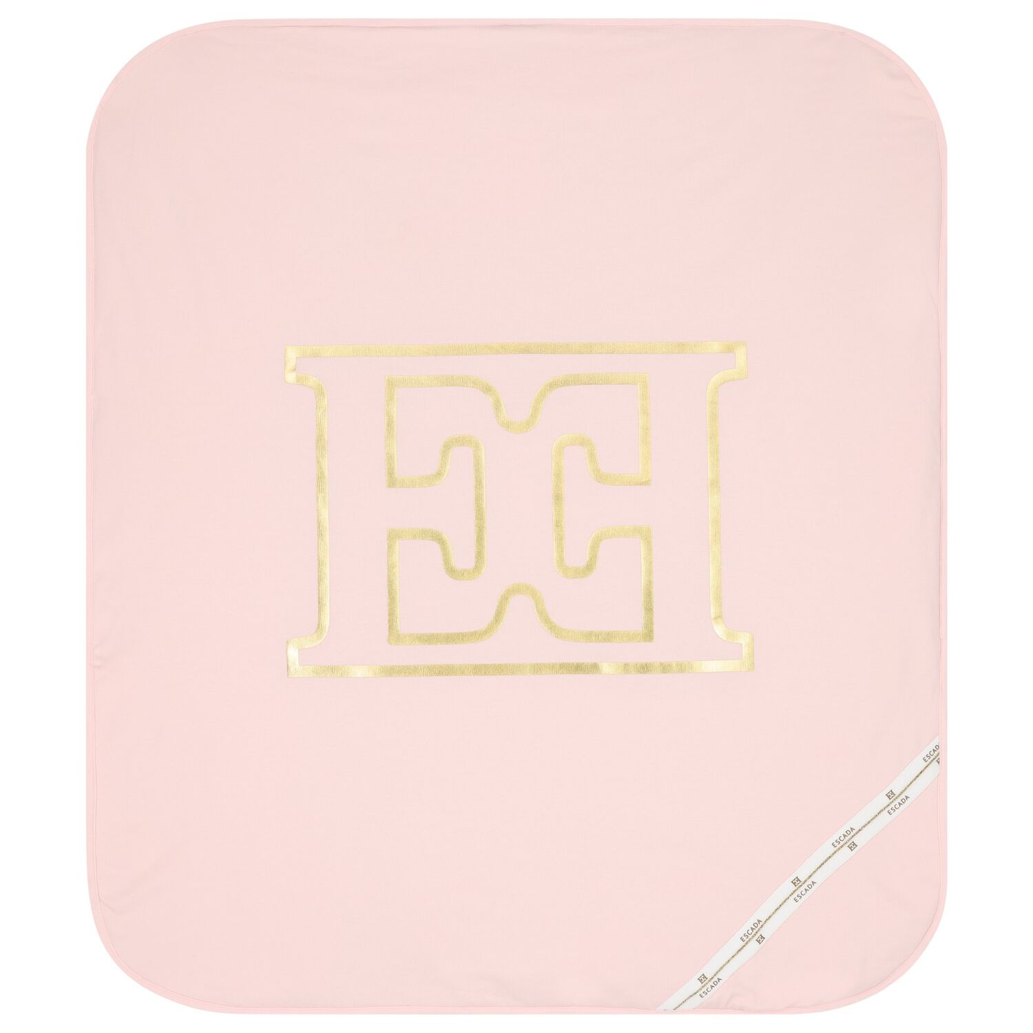 Baby Girls Pink & Gold Logo Blanket, 2, hi-res
