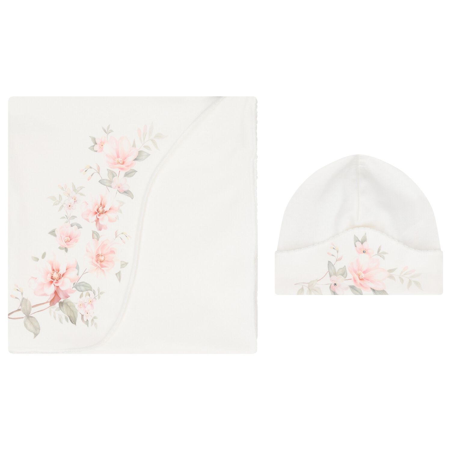 Baby Girls Ivory Floral Blanket Set, 1, hi-res image number null