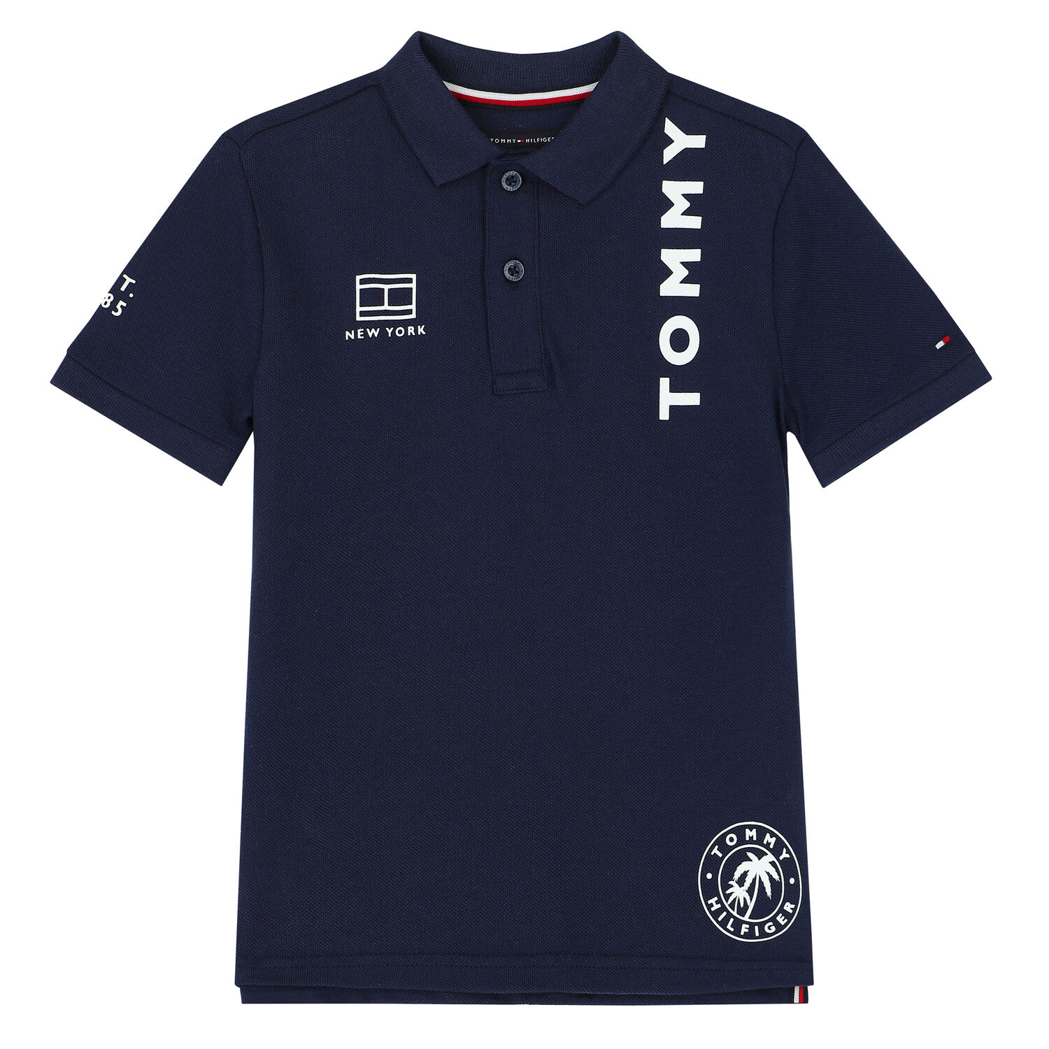 Boys Navy Logo Polo Shirt, 1, hi-res