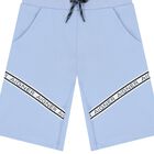 Boys Blue Logo Shorts, 1, hi-res