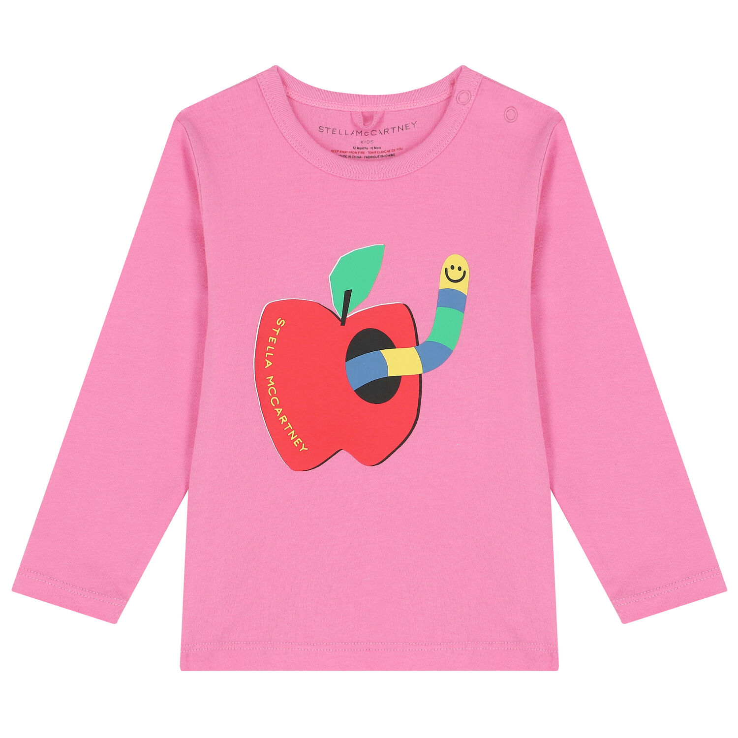 Younger Girls Pink Apple Long Sleeve Top, 1, hi-res image number null