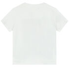 Boys White Cotton T-shirt, 1, hi-res