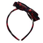 Girls Navy Blue & Red Tartan Headband, 1, hi-res