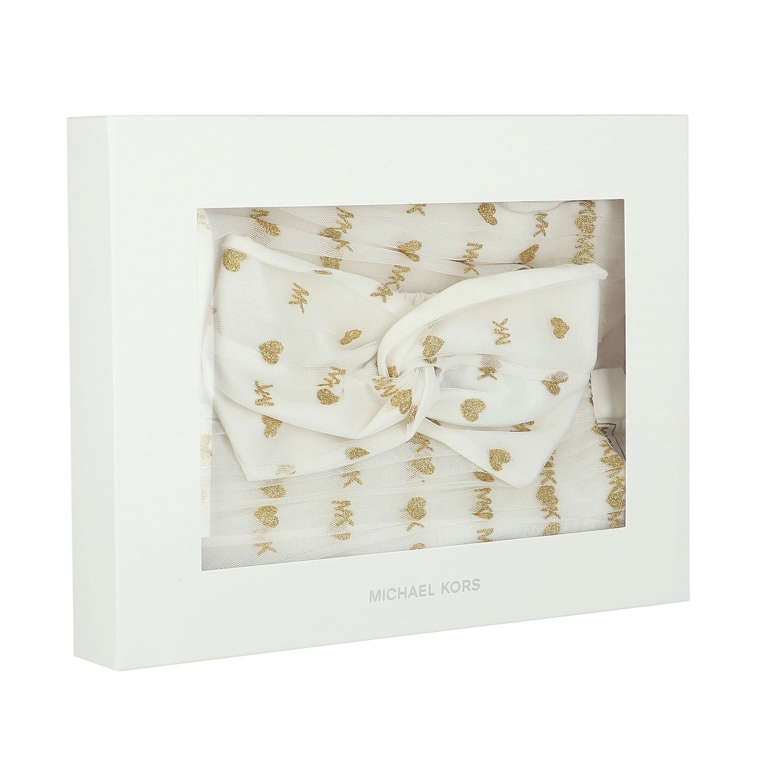 Younger Girls Ivory & Gold Tulle Dress Set, 1, hi-res