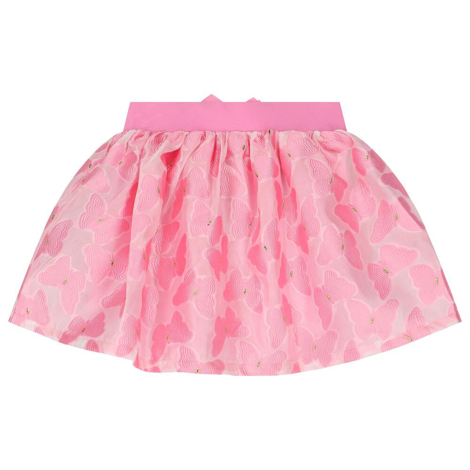 Girls Pink Butterfly Jacquard Skirt, 1, hi-res image number null