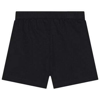 Younger Black Teddy Bear Logo Shorts