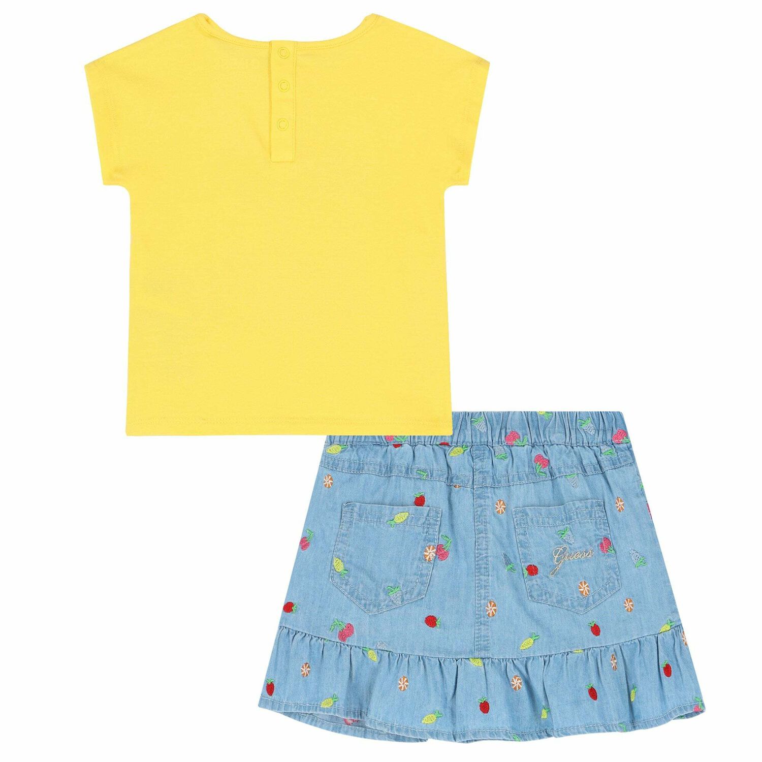 Younger Girls Yellow & Blue Skirt Set, 1, hi-res